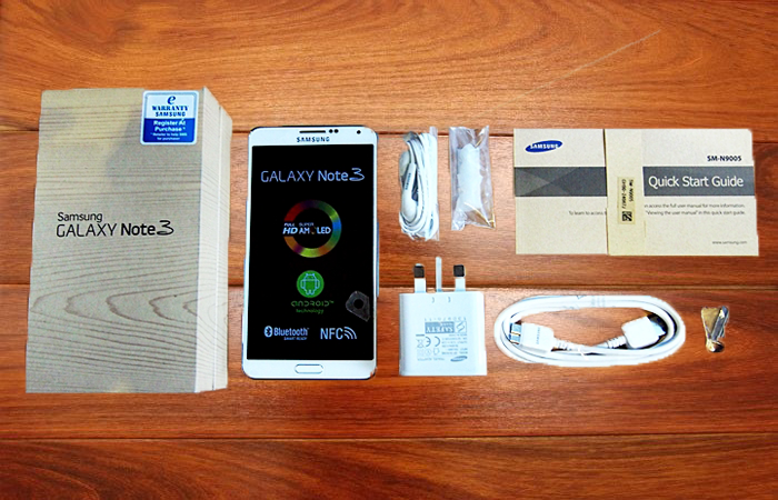 Contents Of Box For Samsung Galaxy Note 3
